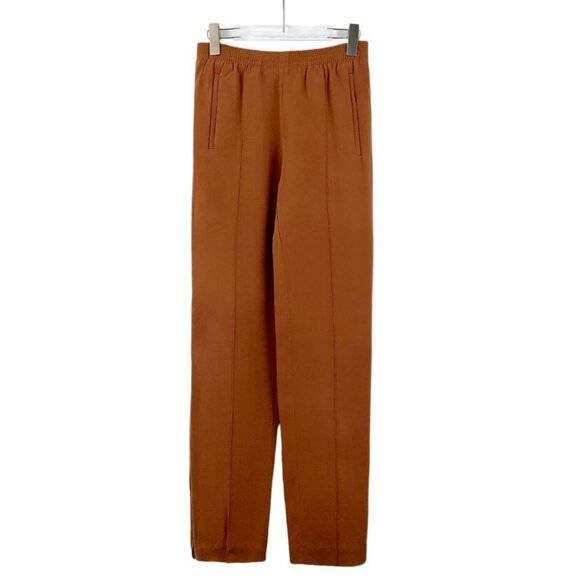 CHLOE French Made Marron Rouge Silk Elastane Casual Pants Size 36 Dark Brown - Picture 1 of 7